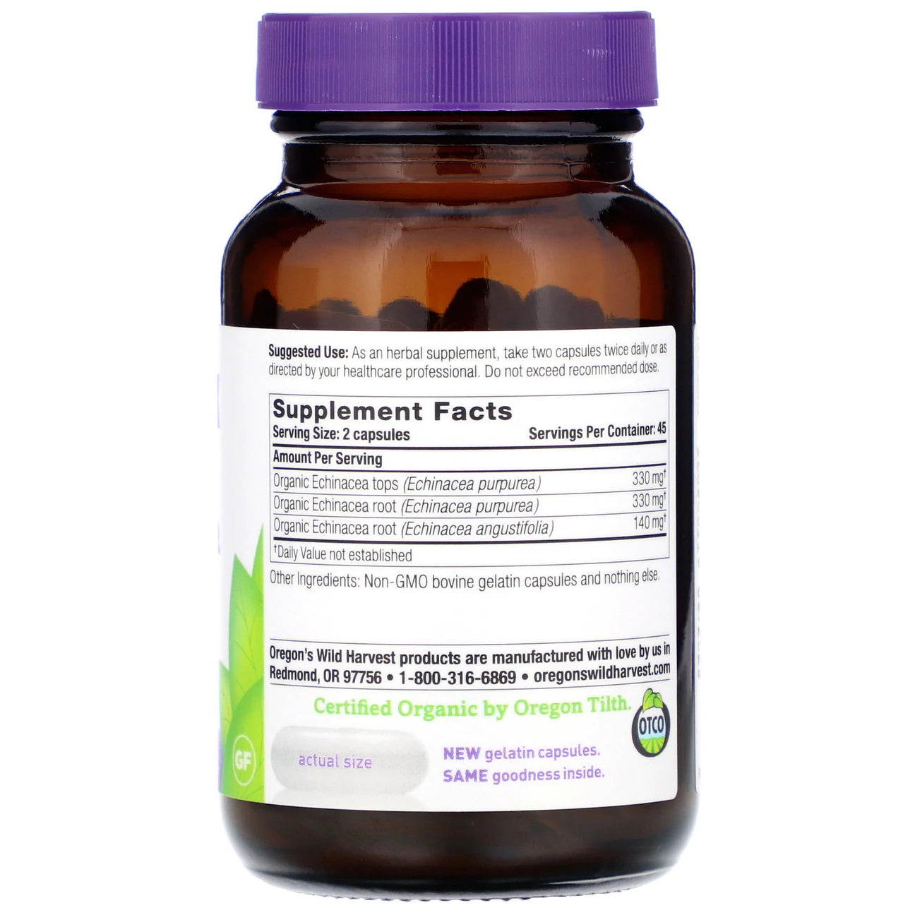 Oregon’s wild harvest echinacea 90 capsules
