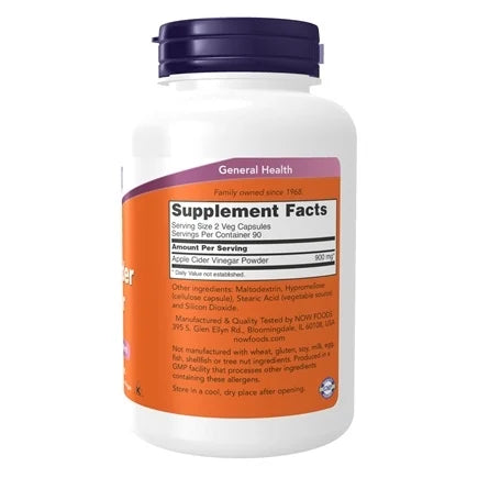 Now apple cider vinegar 180 capsules