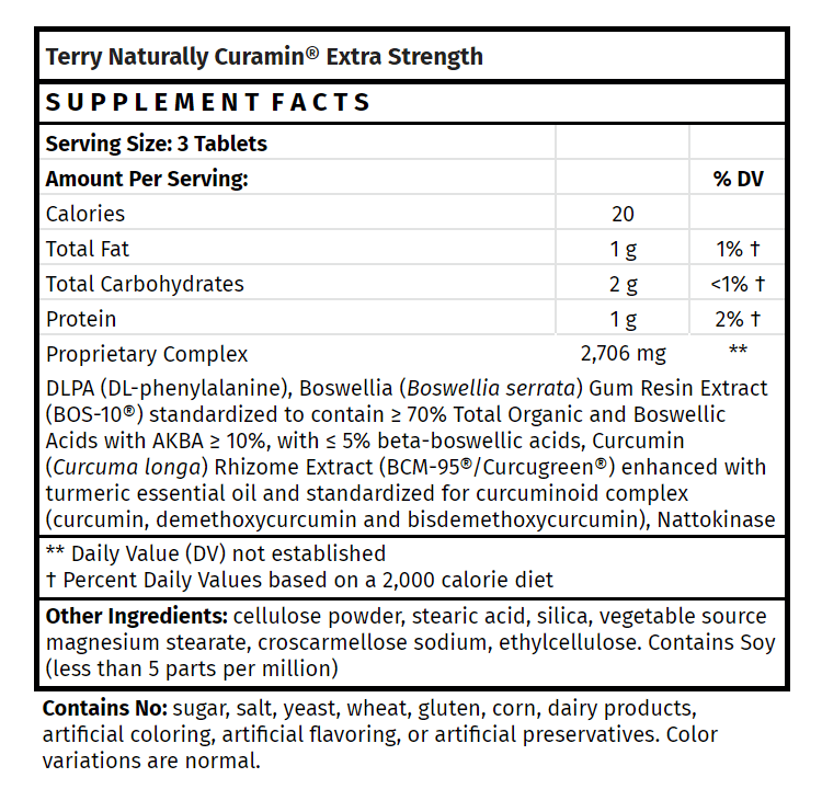 Terry Naturally Curamin extra strength 60 tablets