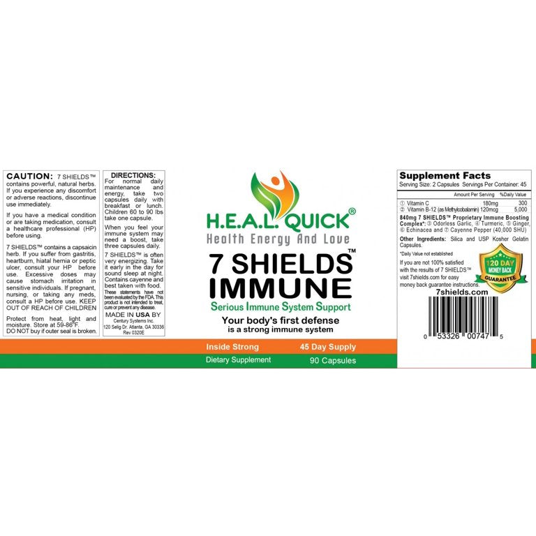 Heal quick 7 shields immune 90 capsules