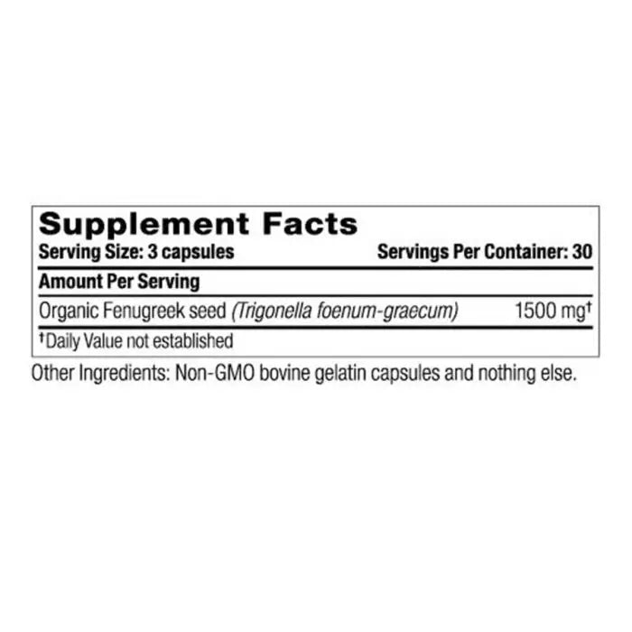 Oregon's Wild Harvest Fenugreek 90 capsules