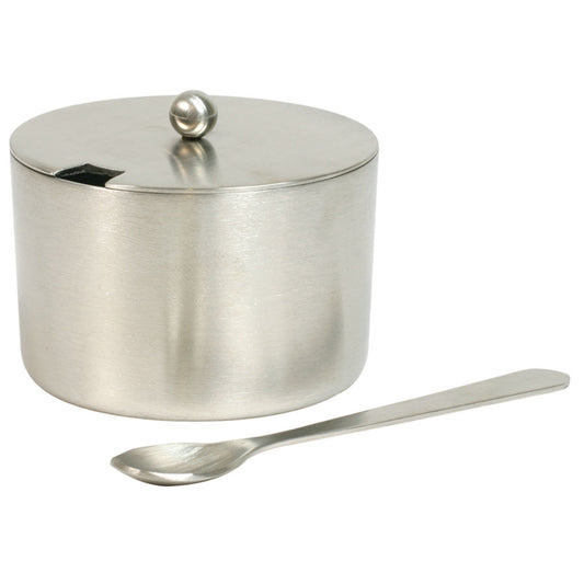 STAINLESS STEEL SALT CELLAR WITH SPOON 2 OZ.