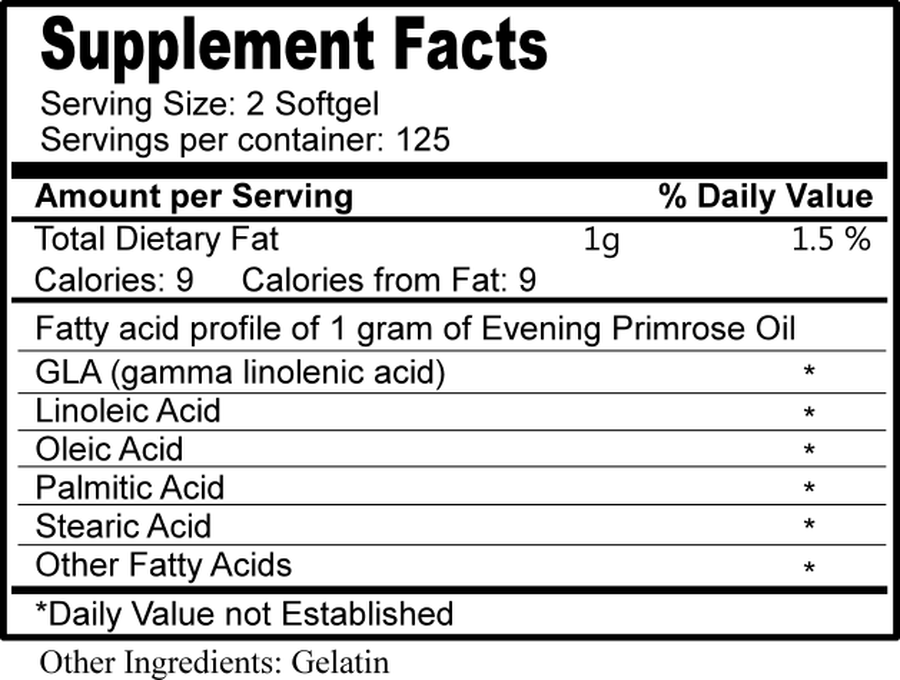 Daily evening primrose oil 250 softgels