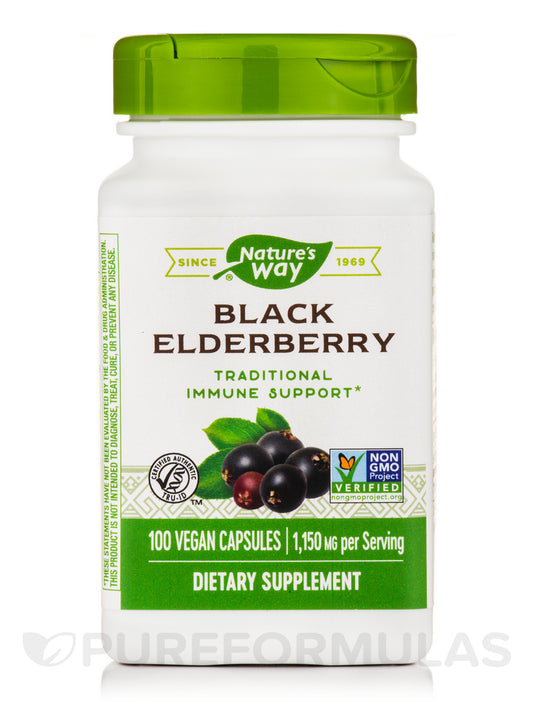 Nature's Way   Black Elderberry - 100 Vegan Capsules