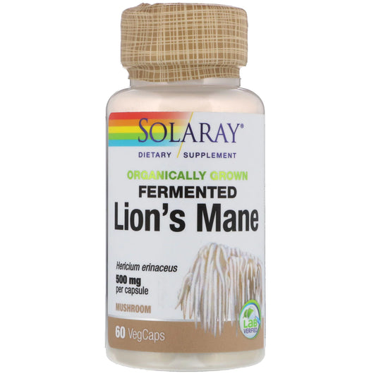 Solaray, Fermented Lion's Mane Mushroom, 500 mg, 60 VegCaps