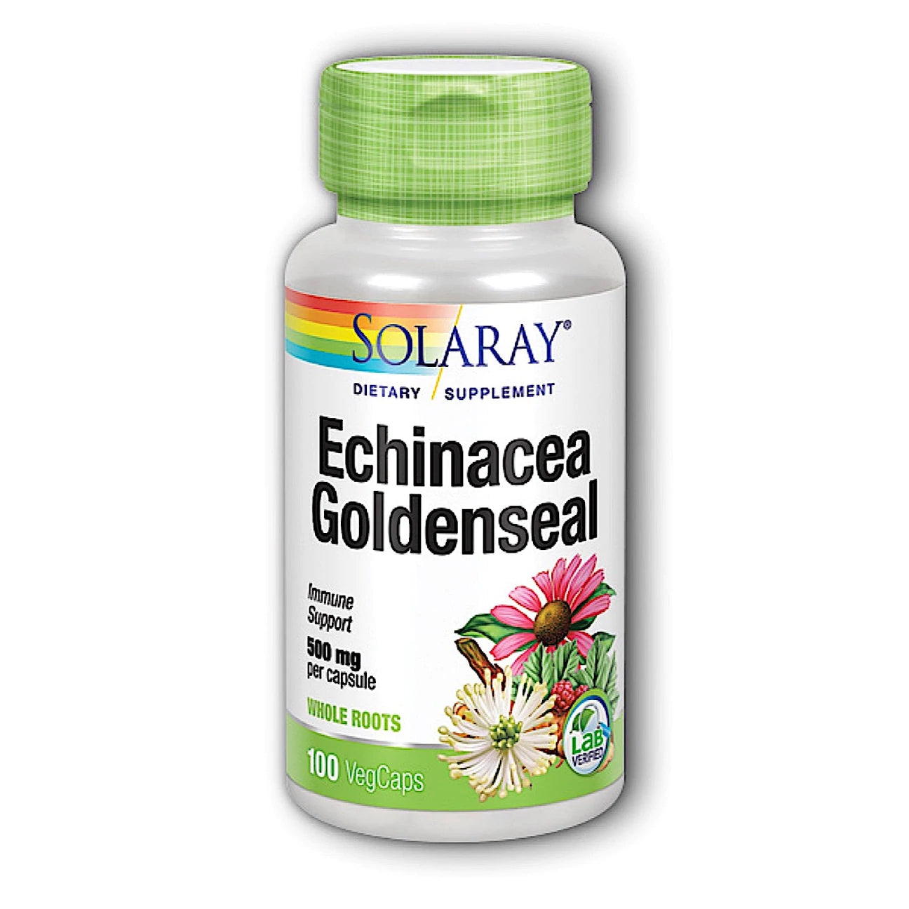 Solaray, Echinacea With Goldenseal 500 mg, 100 VegCaps